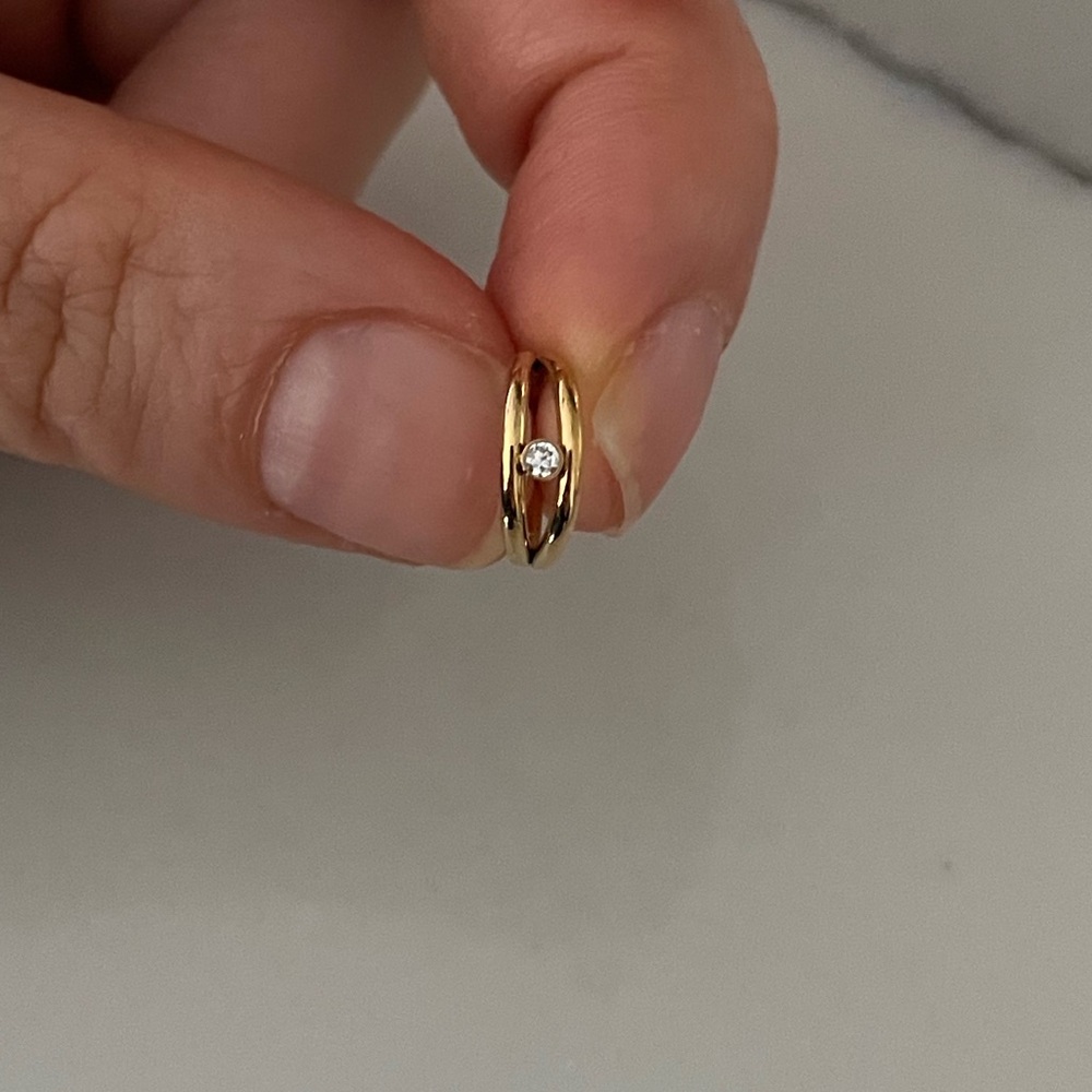 Gold Piercing Double Hoop